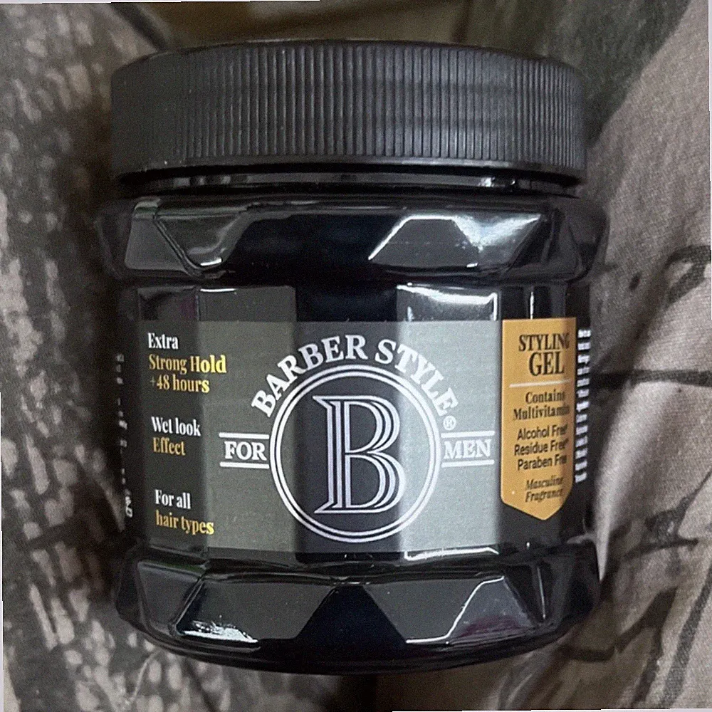 Barber Style Strong Hold Styling Gel Wet Look Alcohol-Free 7.05 oz for Men