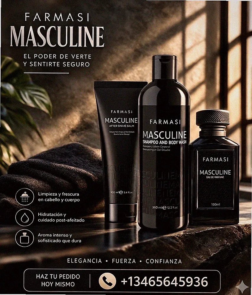 Farmasi Masculine Hydrating Gel Shampoo & Body Wash, Intense Scent, 360ml