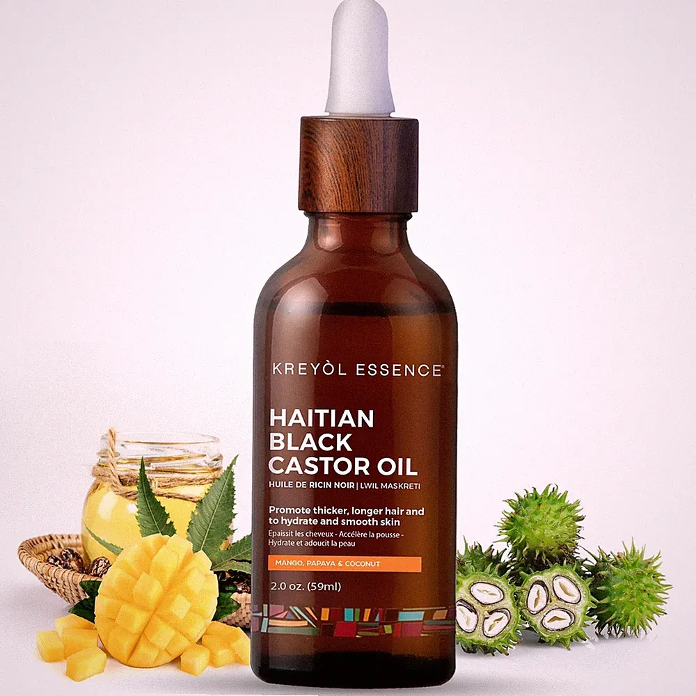 Kreyol Essence - Haitian Black Castor Oil for 2 Fl Oz (Pack of 1), B08CVV4C2D