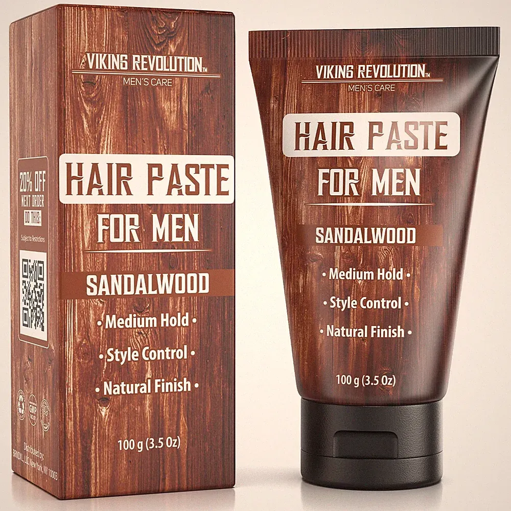 Viking Revolution Hair Paste for Men - Sandalwood 3.5 Fl Oz (Pack of 1)